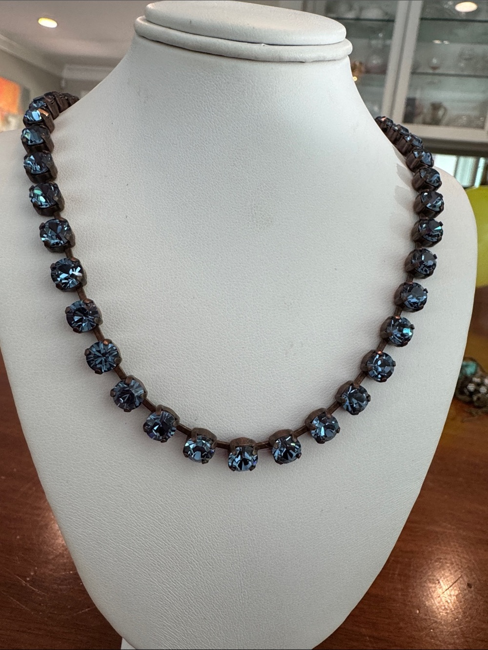 Sabika indigo blue  Crystal Beaded Necklace